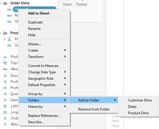 tableau folders